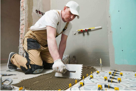 Floor tile installation process